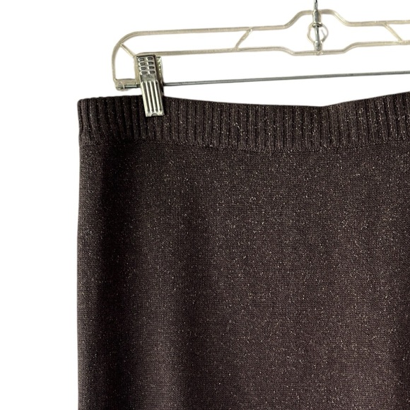 J JILL | NWOT SILK & COTTON BLEND PULL-ON SKIRT WALNUT BROWN TWEED | SMALL - Picture 2 of 7